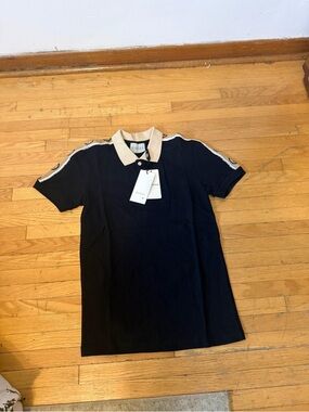 Gucci Black Polo with Cream